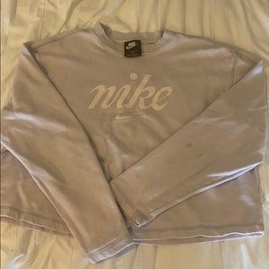 Lavender cropped Nike hoodie